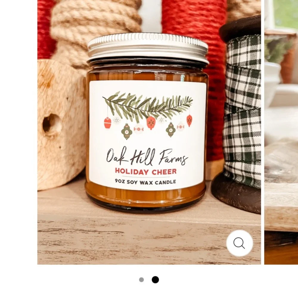 Oak Hill Farms Soy Candle MSRP $22 Orange Peel, Cinnamon, Lemon, Apple Cider